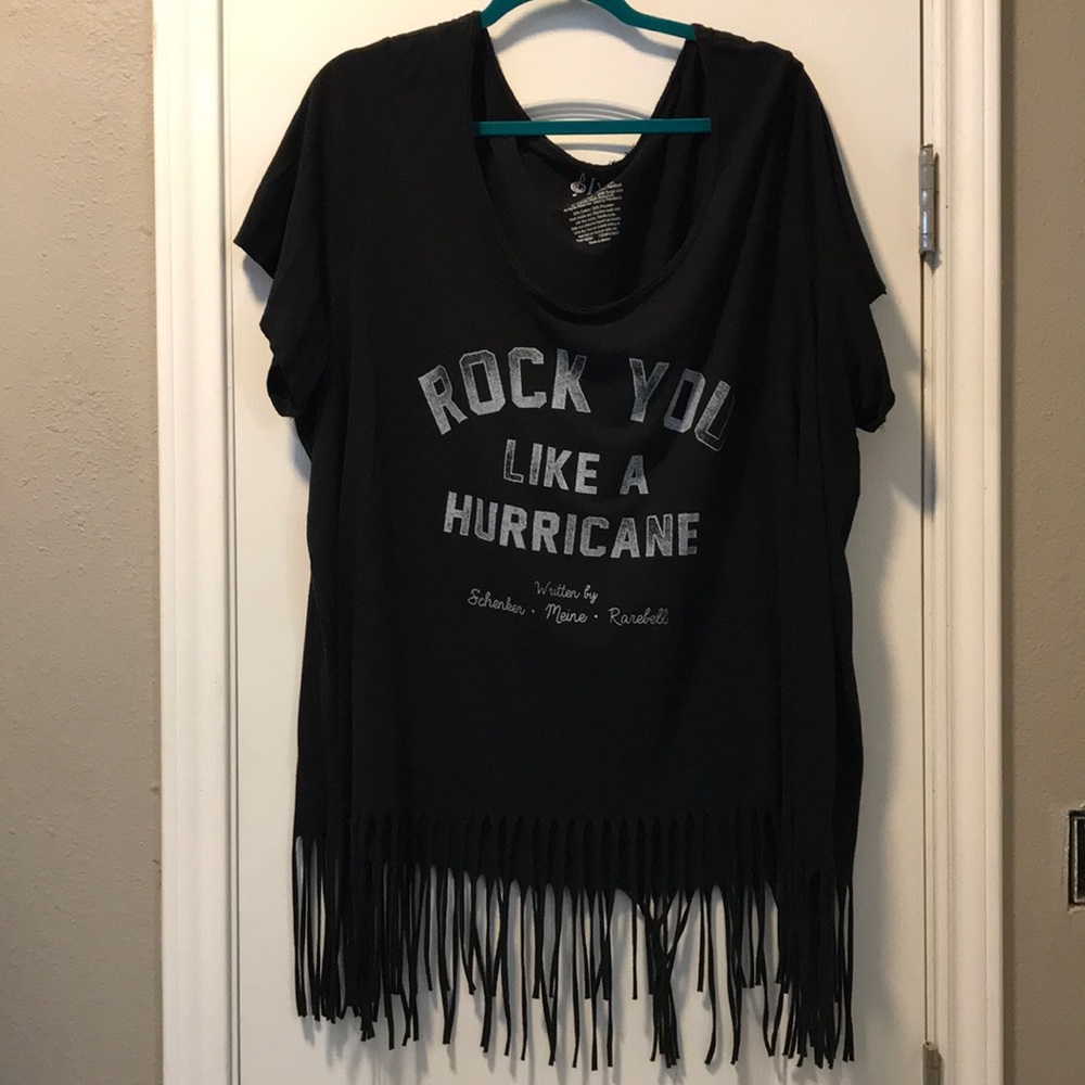 “Rock You Like A Hurricane” Fringe Tshirt Torrid 4
